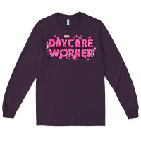 Plum Breast Cancer Daycare Worker Long Sleeve Tee - texasbilliewilder