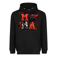 Black Wrestling mama red and black Heavyweight Hoodie - LillyAllenDesigns