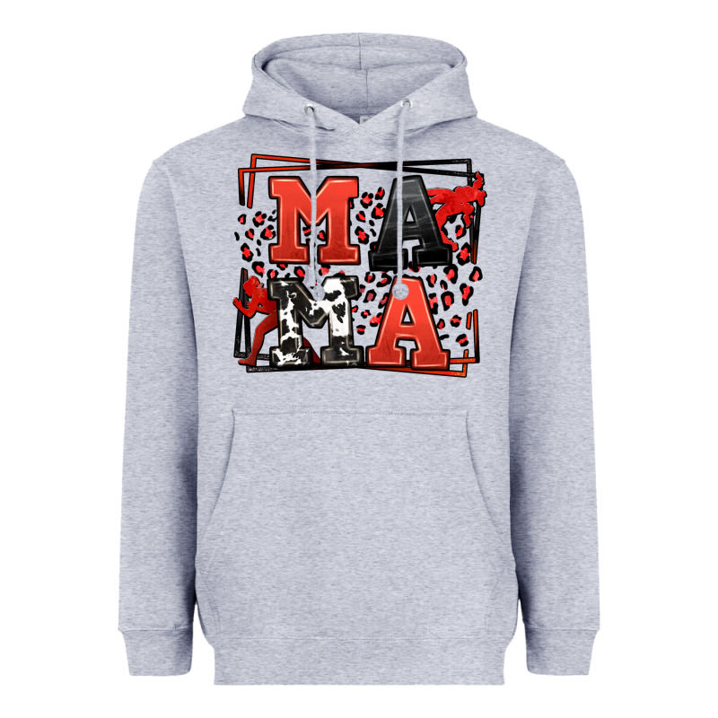 Wrestling Mama Red And Black Heavyweight Hoodie by LillyAllenDesigns | Teevron