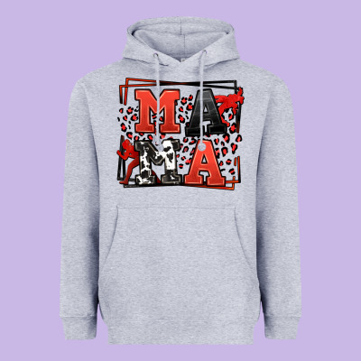 Wrestling Mama Red And Black Heavyweight Hoodie Designed By Lillyallendesigns