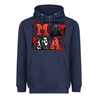 Navy Wrestling mama red and black Heavyweight Hoodie - LillyAllenDesigns