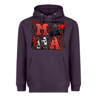 Plum Wrestling mama red and black Heavyweight Hoodie - LillyAllenDesigns