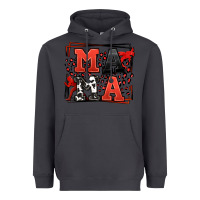 Smoke Wrestling mama red and black Heavyweight Hoodie - LillyAllenDesigns