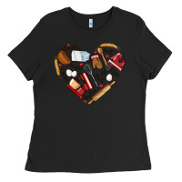 Black bake tools hearts Ladies Tee - NancyCooperArtShop