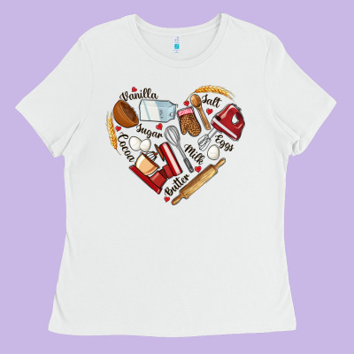 Bake Tools Hearts Ladies Tee Designed By Nancycooperartshop