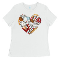 White bake tools hearts Ladies Tee - NancyCooperArtShop