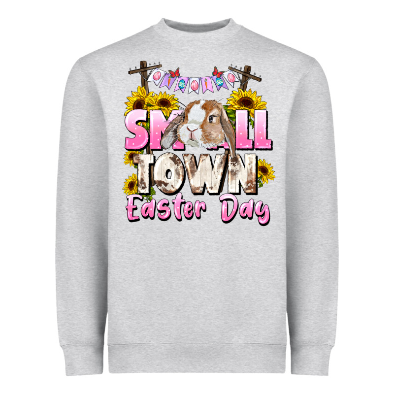 Small Town Easter Day Heavyweight Sweatshirt by CowGirlArtShop | Teevron