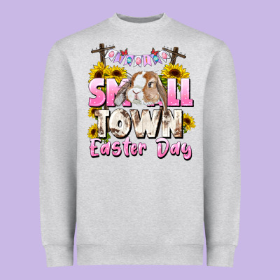 Small Town Easter Day Heavyweight Sweatshirt Designed By Cowgirlartshop