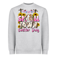 Heather Grey Small town Easter Day Heavyweight Sweatshirt - CowGirlArtShop