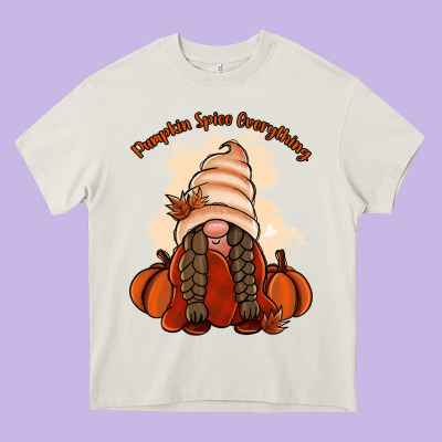 Pumpkin Spice Every Thing Heavy Core Tee Designed By Nancycooperartshop