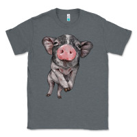 Charcoal Heather baby pig Classic Tee - BarkalooDesign