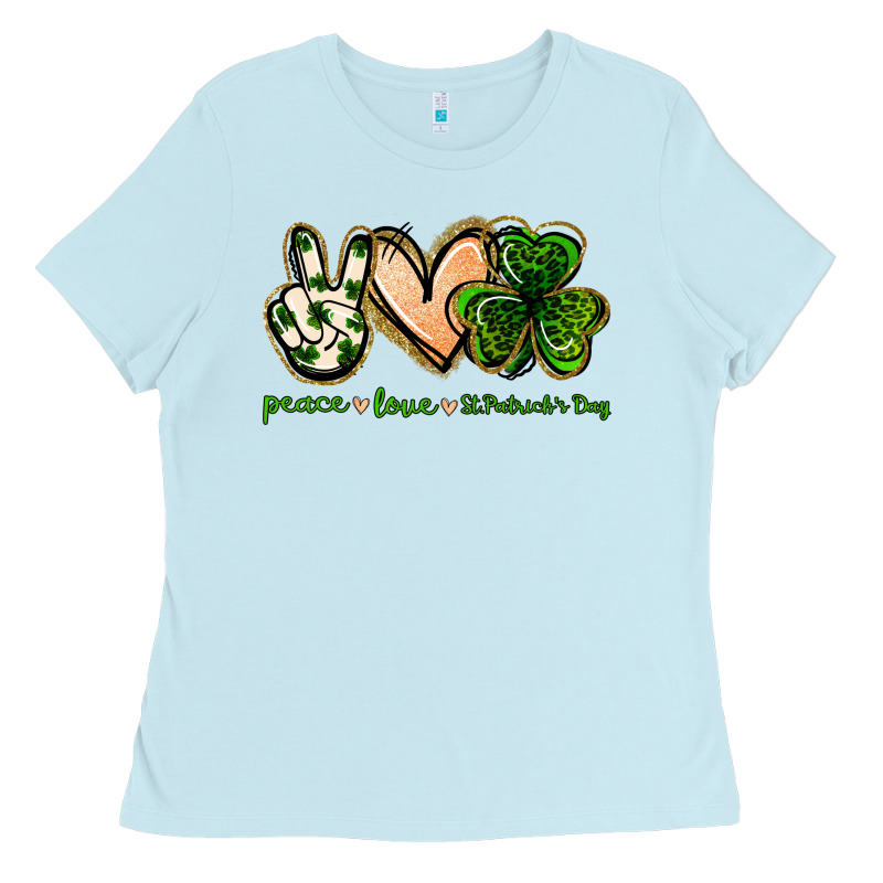 Peace Love St.patrick's Day Ladies Tee by Jasminsmagicworld | Teevron