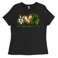 Black peace love st.patrick's day Ladies Tee - Jasminsmagicworld