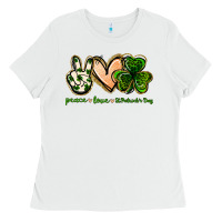 White peace love st.patrick's day Ladies Tee - Jasminsmagicworld
