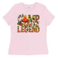 Bubblegum Pink camp fire legend Ladies Tee - NancyCooperArtShop