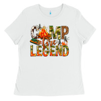 White camp fire legend Ladies Tee - NancyCooperArtShop