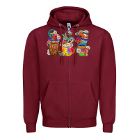 Burgundy hippie coffee cups bbs Zipper Hoodie - BundleAndBundleShop