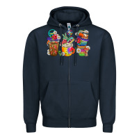 Navy hippie coffee cups bbs Zipper Hoodie - BundleAndBundleShop