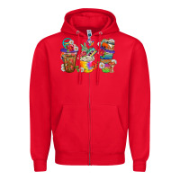 Red hippie coffee cups bbs Zipper Hoodie - BundleAndBundleShop