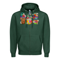 Sports Green hippie coffee cups bbs Zipper Hoodie - BundleAndBundleShop