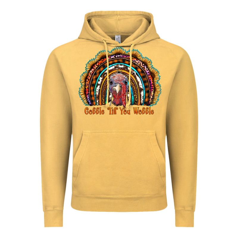 Gobble Till You Wobble Thanksgiving Rainbow Vintage Hoodie by RanaPortraitStore | Teevron