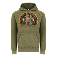 Vintage Olive gobble till you wobble thanksgiving rainbow Vintage Hoodie - RanaPortraitStore