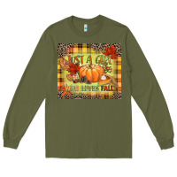 Army Green Just a girl who loves Fall Long Sleeve Tee - NancyCooperArtShop