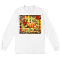White Just a girl who loves Fall Long Sleeve Tee - NancyCooperArtShop