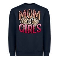 Navy Mom of Girls Mother's Day Heavyweight Sweatshirt - CowGirlArtShop