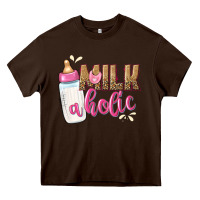 Chocolate Brown milkaholic girls Heavy Core Tee - NancyCooperArtShop