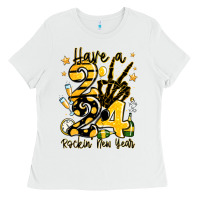 White have rockin' new year 2024 Ladies Tee - MaliasSmallBusiness