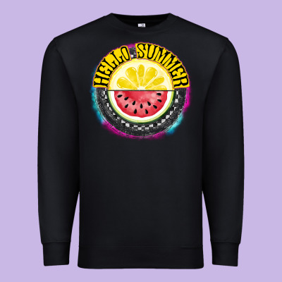 Hello Summer Premium Sweatshirt Designed By Cowhidedigitalart