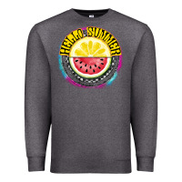 Charcoal Heather Hello Summer Premium Sweatshirt - CowhideDigitalArt
