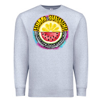 Heather Grey Hello Summer Premium Sweatshirt - CowhideDigitalArt