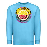 Ocean Blue Hello Summer Premium Sweatshirt - CowhideDigitalArt