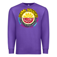 Purple Hello Summer Premium Sweatshirt - CowhideDigitalArt