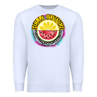 White Hello Summer Premium Sweatshirt - CowhideDigitalArt