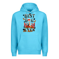 Ocean Blue Best dog mom ever Mother's Day Premium Hoodie - FaDigitalArtStudio