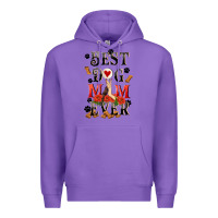 Purple Best dog mom ever Mother's Day Premium Hoodie - FaDigitalArtStudio