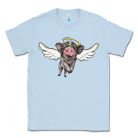 Dusty Blue angel baby pig Classic Tee - BarkalooDesign