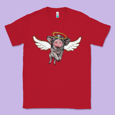 Angel Baby Pig Classic Tee Designed By Barkaloodesign
