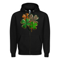 Black Leopard shamrock St. Patricks Day Zipper Hoodie - FaDigitalArtStudio