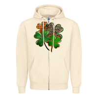 Sandshell Leopard shamrock St. Patricks Day Zipper Hoodie - FaDigitalArtStudio