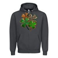 Smoke Leopard shamrock St. Patricks Day Zipper Hoodie - FaDigitalArtStudio