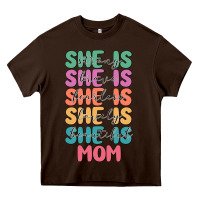 Chocolate Brown she is mom Heavy Core Tee - JahusDesignShop