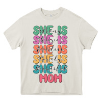 Cream she is mom Heavy Core Tee - JahusDesignShop