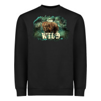 Black Stay wild night Grizzly Bear Heavyweight Sweatshirt - HowdyJamesFarm