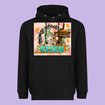 Easter Day He Is Risen 20oz Skinny Heavyweight Hoodie Designed By Lillyallendesigns