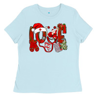 Baby Blue christmas love nurse Ladies Tee - NancyCooperArtShop