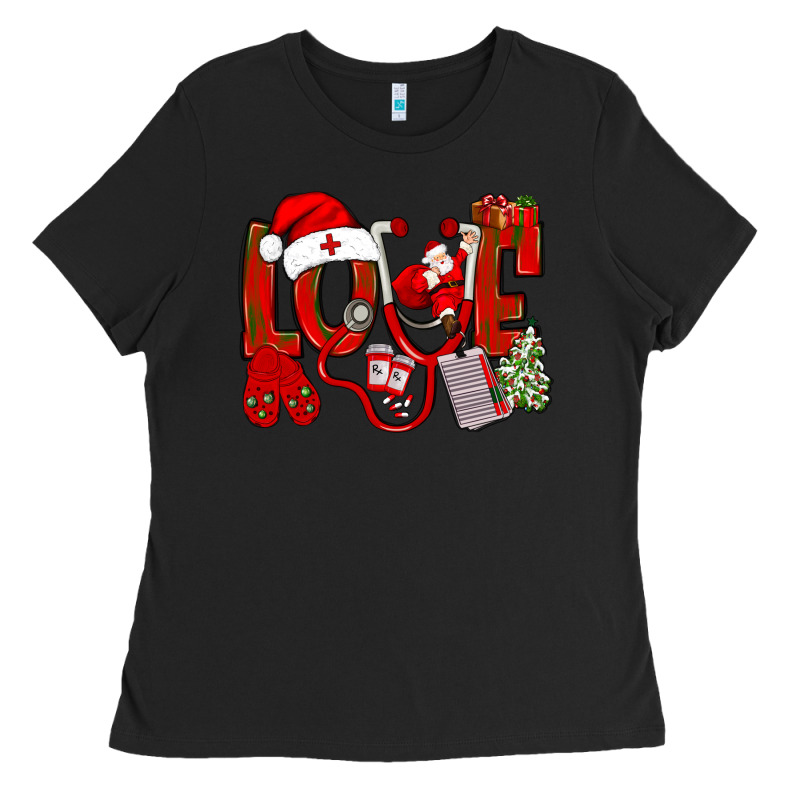 Christmas Love Nurse Ladies Tee by NancyCooperArtShop | Teevron